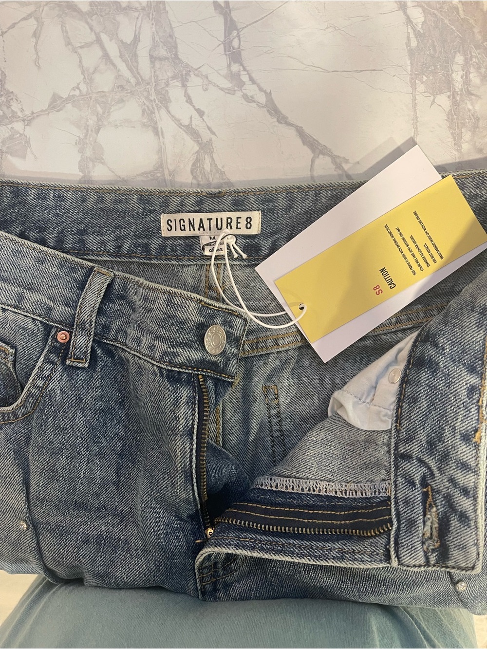 Shopevelyn Signature 8 Gray Wide-Leg Jeans with Stud Accents - Picture 3 of 9